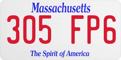 MA license plate 305FP6