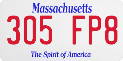 MA license plate 305FP8