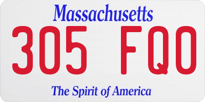 MA license plate 305FQ0