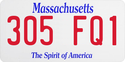 MA license plate 305FQ1