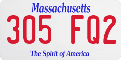 MA license plate 305FQ2