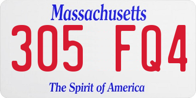 MA license plate 305FQ4