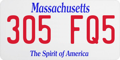 MA license plate 305FQ5