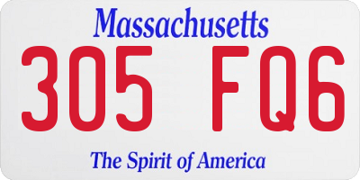 MA license plate 305FQ6