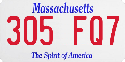 MA license plate 305FQ7