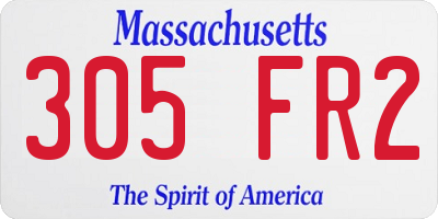 MA license plate 305FR2