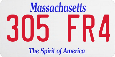 MA license plate 305FR4
