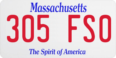 MA license plate 305FS0