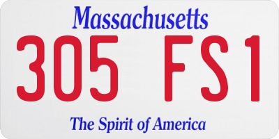 MA license plate 305FS1