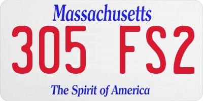 MA license plate 305FS2