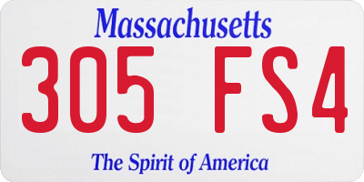 MA license plate 305FS4