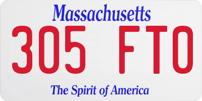 MA license plate 305FT0