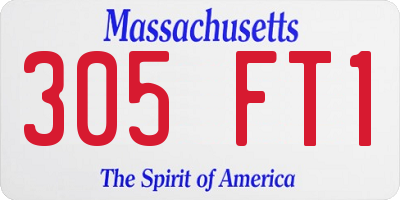 MA license plate 305FT1