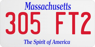 MA license plate 305FT2