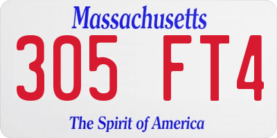 MA license plate 305FT4