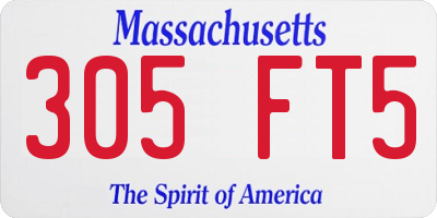 MA license plate 305FT5