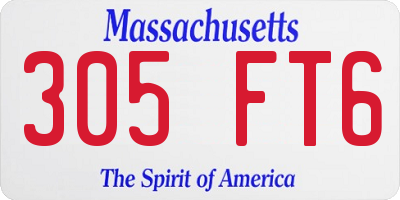 MA license plate 305FT6