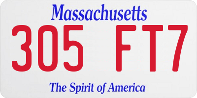 MA license plate 305FT7