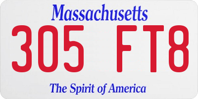 MA license plate 305FT8