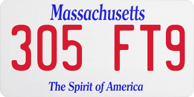 MA license plate 305FT9