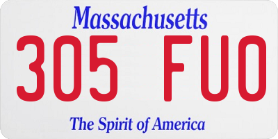 MA license plate 305FU0