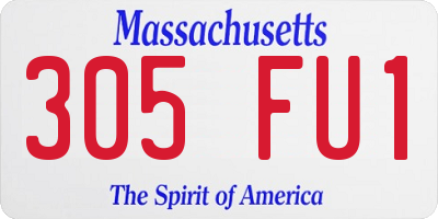 MA license plate 305FU1
