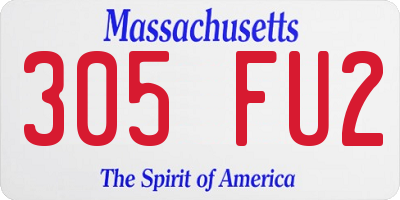 MA license plate 305FU2