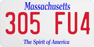 MA license plate 305FU4