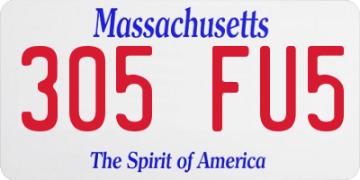 MA license plate 305FU5