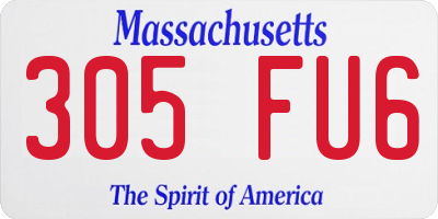 MA license plate 305FU6