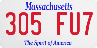 MA license plate 305FU7