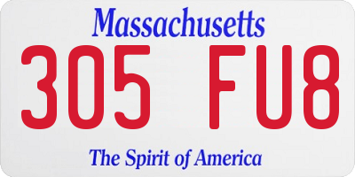 MA license plate 305FU8