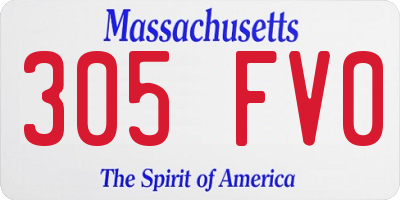 MA license plate 305FV0