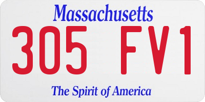 MA license plate 305FV1