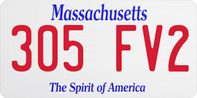 MA license plate 305FV2