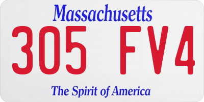 MA license plate 305FV4
