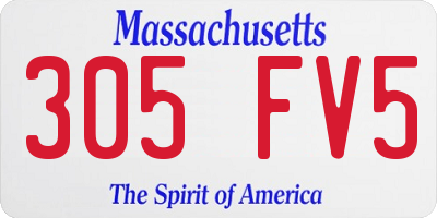 MA license plate 305FV5