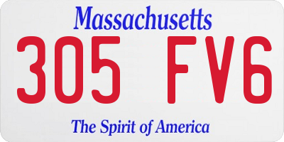 MA license plate 305FV6