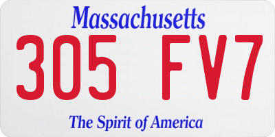 MA license plate 305FV7