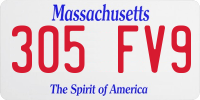 MA license plate 305FV9