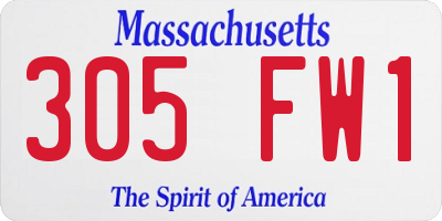 MA license plate 305FW1