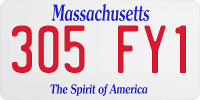 MA license plate 305FY1