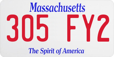 MA license plate 305FY2