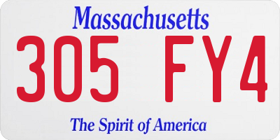 MA license plate 305FY4