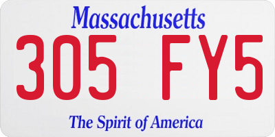 MA license plate 305FY5