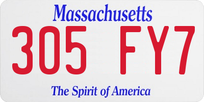 MA license plate 305FY7
