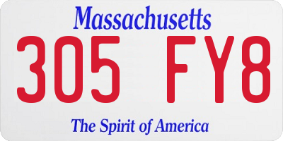MA license plate 305FY8