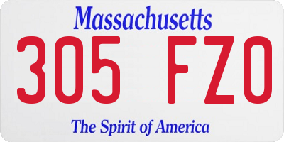 MA license plate 305FZ0