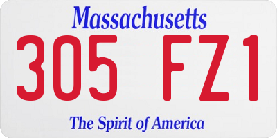 MA license plate 305FZ1