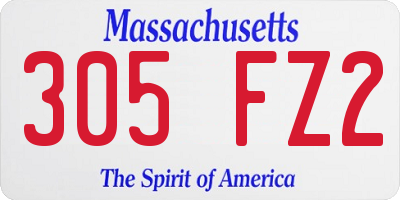 MA license plate 305FZ2